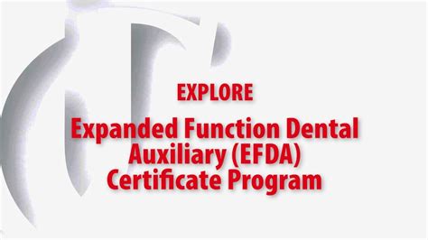 Expanded Function Dental Auxiliary Efda Certificate Program At Uc