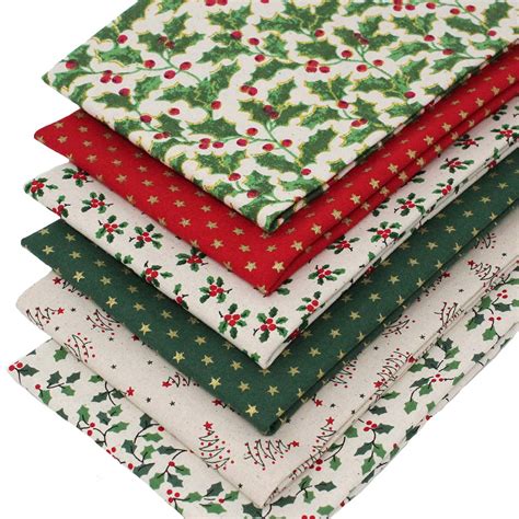 6 Fat Quarters Bundle Ditsy Christmas Overdale Fabrics