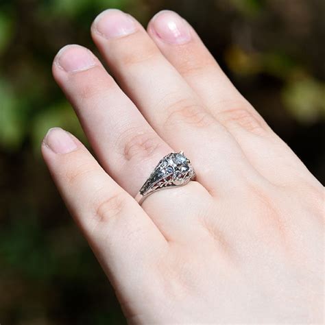 Art Deco Filigree Diamond Engagement Ring Solvang Antiques