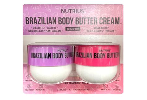 Nutrius Brazilian Body Butter Cream 6 Fluid Ounce Pack Of 2