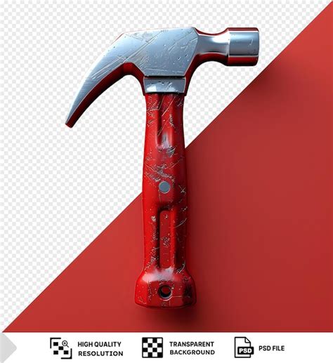 Maquete De Martelo Isolado Em Um Fundo Vermelho Png Psd PSD Premium