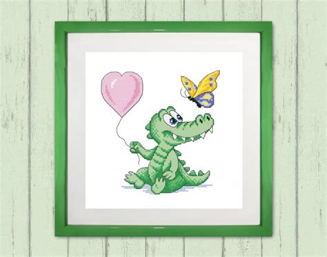 Buy 2 Get 1 Free Crocodile Cross Stitch Pattern Pdf T Baby Animal