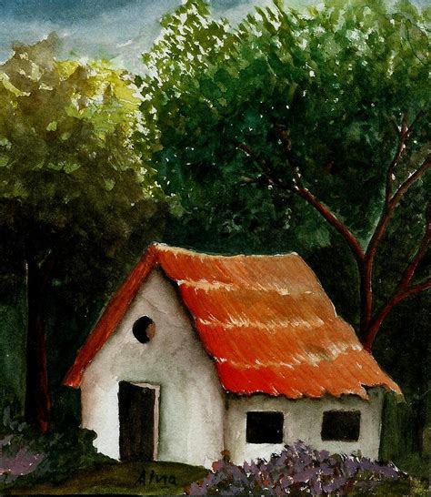 Watercolor Paintings Of Hut