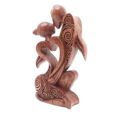 Romantic Suar Wood Artisn Statuette Significant Other NOVICA