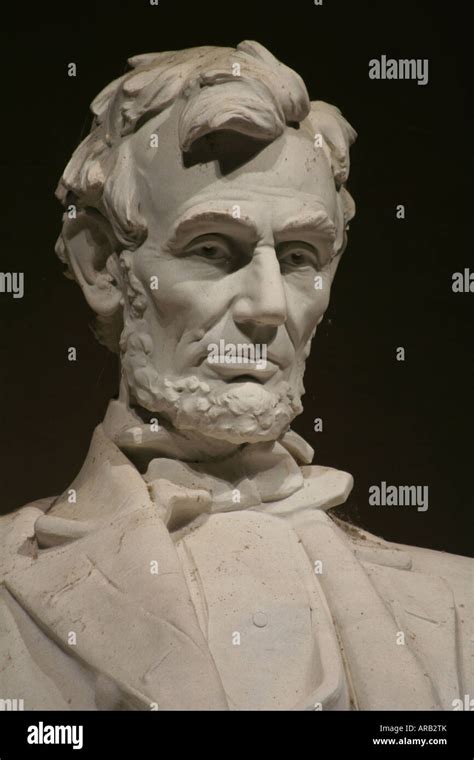 Close up of the statue of Abraham Lincoln at the lincoln memorial in ...