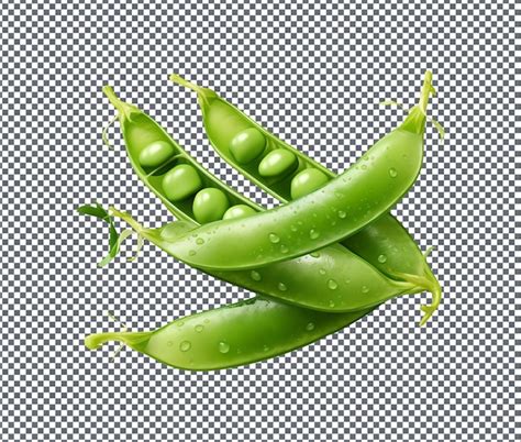 Premium PSD Natural And Fresh Snow Peas Isolated On Transparent