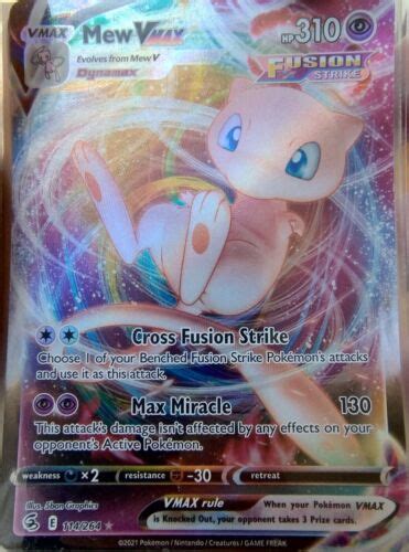 Pok Mon Tcg Mew Vmax Fusion Strike Holo Ultra Rare Ebay