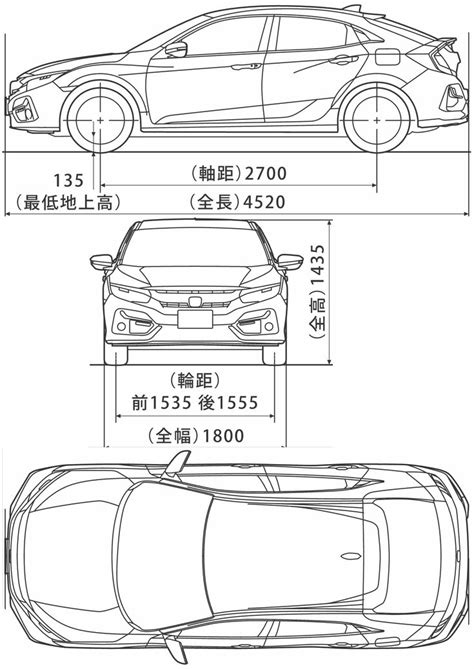 Honda Civic 2020 Blueprint Free Download For 3d Modeling