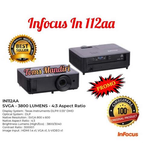 Jual BONUS Projector Infocus In 112aa Svga 3600 Ansi Lumens Vga Hdmi