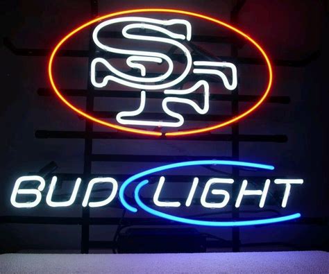 Bud Light San Francisco 49ers Nfl Sports Neon Sign Real Neon Light