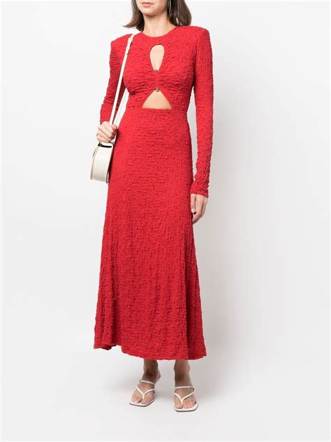 Sabina Musayev Ruched Long Sleeved Maxi Dress Farfetch