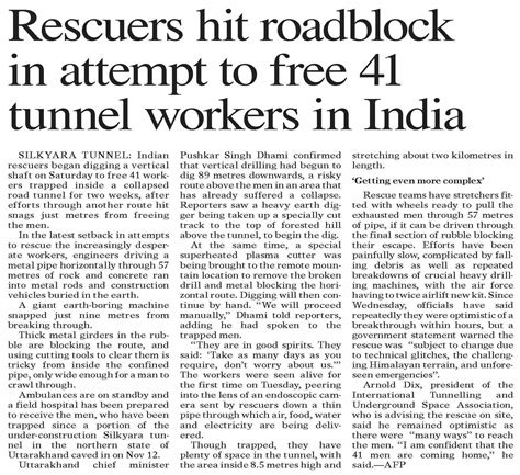 Dawn EPaper Nov 26 2023 Rescuers Hit Roadblock In Attempt To Free