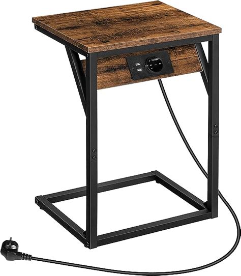 HOOBRO Tables D Appoint En Forme De C Avec Station De Charge Table D