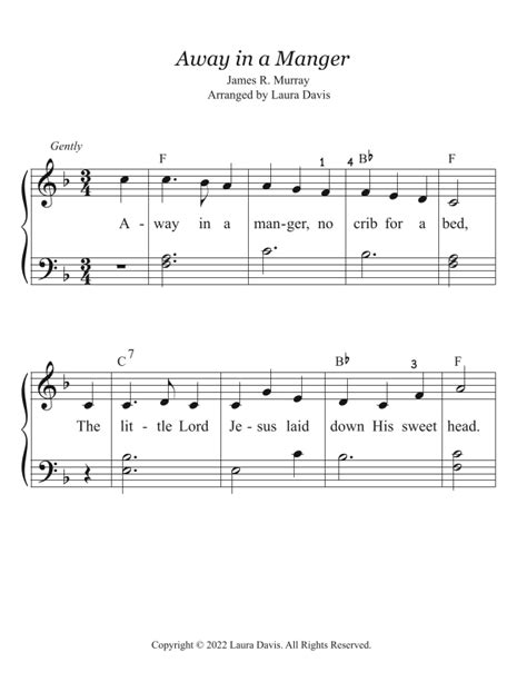 Away In A Manger Arr Laura Davis By James R Murray Sheet Music For