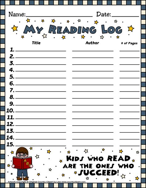 Reading Logs Printable Free For Th Grade