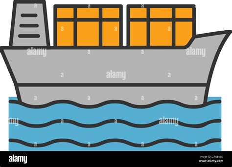 El icono color de buques de carga Camión cisterna Los buques