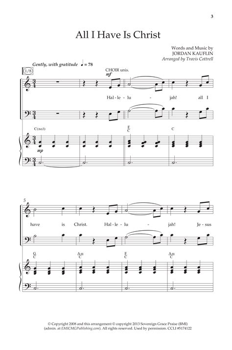 All I Have Is Christ Choral Anthem SATB Sheet Music PDF Lifeway