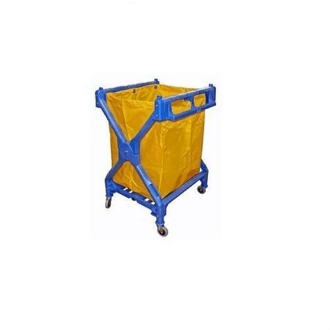 Material Mild Steel Yellow Laundry X Cart Trolley For Industries At