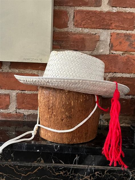 Vintage Woven Straw Cowboy Hat/Mexican - Gem