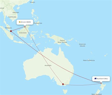 All Flight Routes From Auckland To Bandar Seri Begawan Akl To Bwn