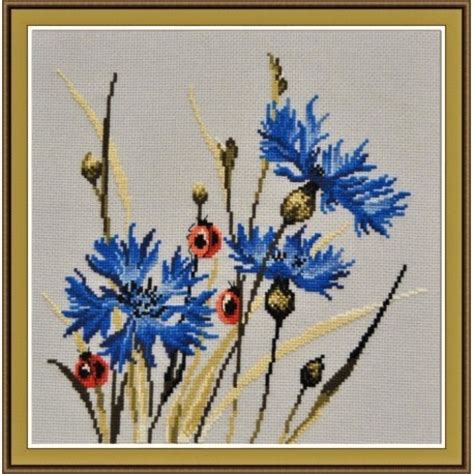 Cross Stitch Kit Cornflowers Art Oven