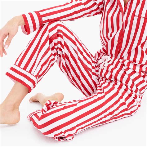 J Crew Cotton Vintage Pajama Pant In Candy Cane Stripe In Red Lyst