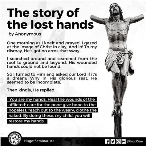 The Story Of The Lost Hands You Are My Hands Jesus Credit To