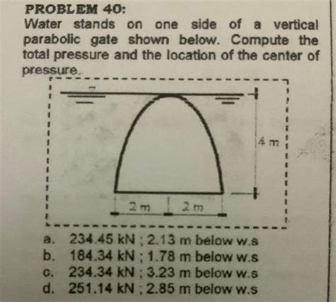 Solved Problem Water Stands On One Side Of A Vertic