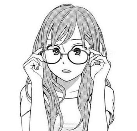 Girl With Glasses Sketch Anime