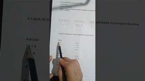 01 11 2021 MATEMÁTICA RELAÇÃO DE IGUALDADE YouTube