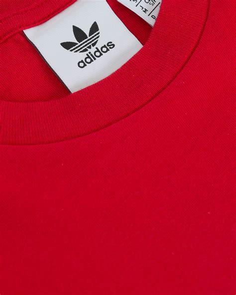 Adidas Originals Trefoil Logo Crew Neck Tee Red