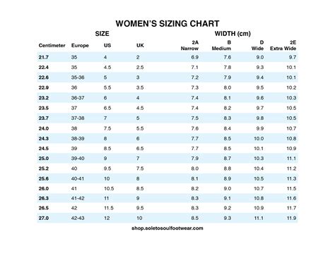 Sole To Soul General Size Charts Sole To Soul Footwear Inc