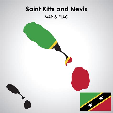 Santo Kitts Y Nevis Mapa Y Bandera Dise O Vector En Vecteezy