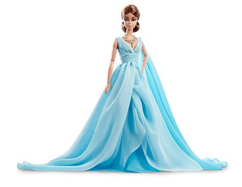 Mattel Barbie Dyx74 Collector Blue Chiffon Ball Gown Puppe Amazonde Spielzeug Barbie