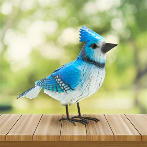 Snapklik Blue Jay Metal Bird Garden Yard Sculpture Art Large