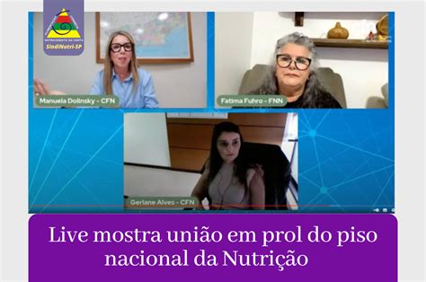 Live mostra união em prol do piso nacional da Nutrição UGT União