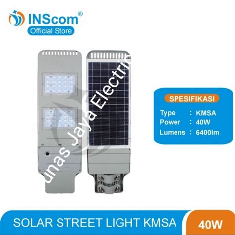 Jual Lampu Pju Led Solar Cell Tenaga Surya Kmsa W Inscom Shopee