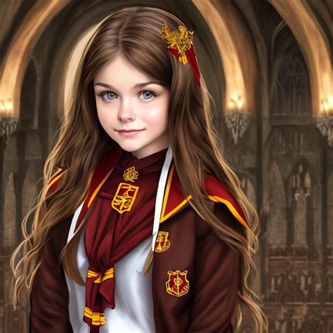 Brown Haired Girl As Gryffindor Hogwarts Student In Openart