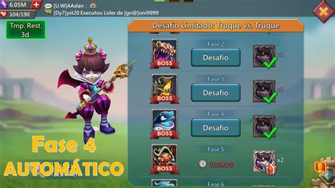 Lords Mobile Desafio Limitado Truque VS Truque DIABINHA Beatriz