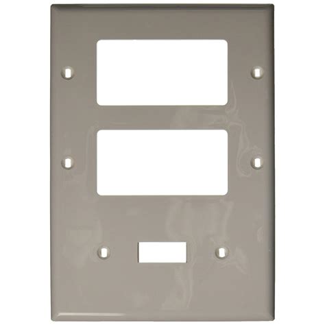 Leviton 3 Gang Standard Size 2 Toggles 1 Decora Nylon Combination Wall Plate White 002 80745