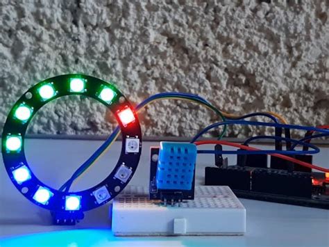 Animated Neopixel Led Ring Temperature Monitor Arduino Project Hub