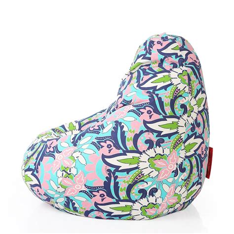 Style Homez Classic Cotton Canvas Floral Printed Bean Bag XXL Size