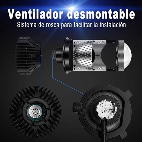 Foco Proyector Led Csp H Tipo Lupa Lumen Auto Moto Pz Meses