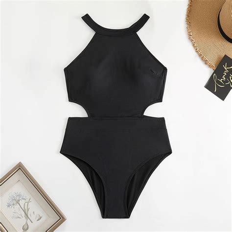 Generic New Solid One Piece Swimsuit Women Backless Sexy Bikini