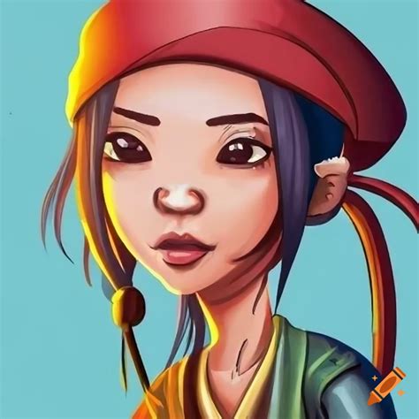 Cartoon Depiction Of An Asian Female Pirate On Craiyon