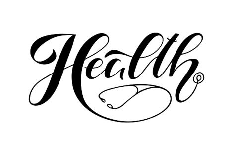 Health Text Handwritten Calligraphy Lettering Black On White Illustrationdesign For Banner Flyer