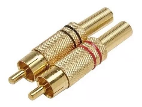 Pe As Plug Rca Macho Dourado Hgd Escolha Cor