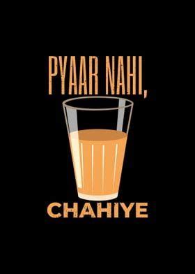 Funny Chai Hindi Quote Poster Picture Metal Print Paint By Visualz