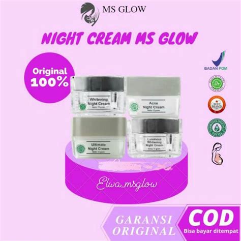 Jual NIGHT CREAM MS GLOW Acne Luminous Ultimate Dan Whitening