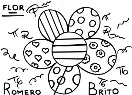 Desenho De Romero Britto Flor Para Colorir Tudodesenhos